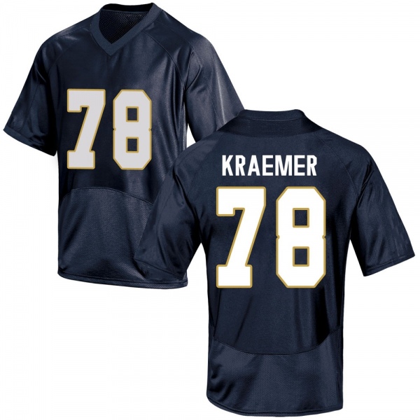 Tommy Kraemer Notre Dame Fighting Irish NCAA Men's #78 Navy Blue Game College Stitched Football Jersey ECP1755BS